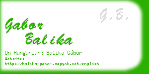 gabor balika business card